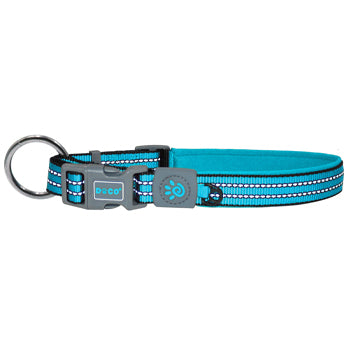 Doco Vario O - Ring Collar with Reflective Stitching Light Blue - Large Size