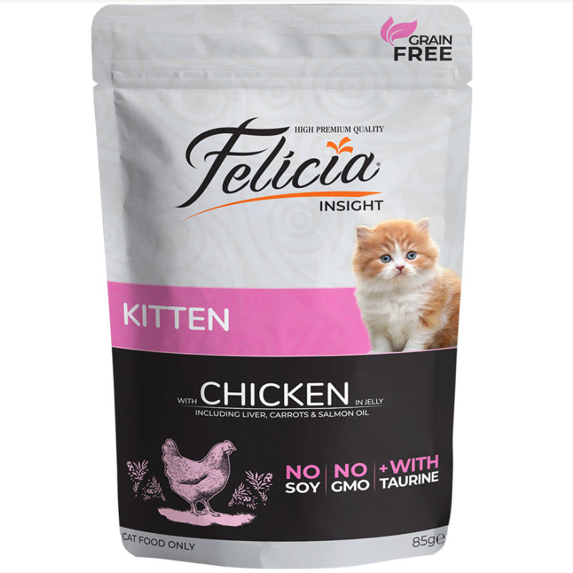 Felicia WET FOOD POUCHES for kittens with chicken in jelly 85gr (12 PCS)