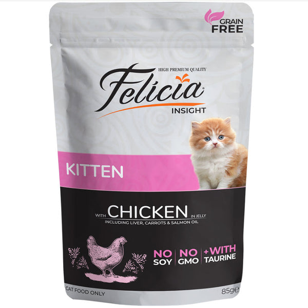 Felicia WET FOOD POUCHES for kittens with chicken in jelly 85gr (12 PCS)