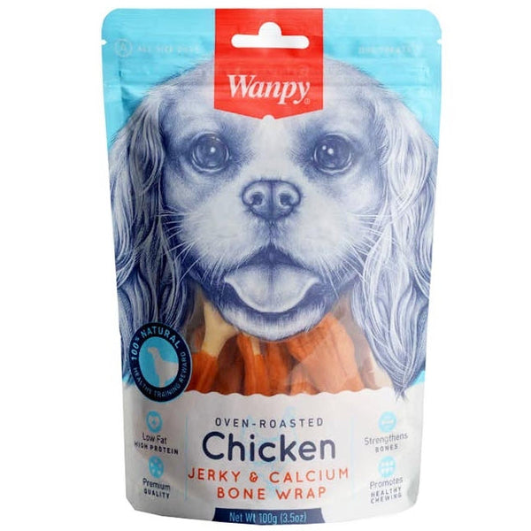 WANPY CHICKEN JERKY WRAPPED CALCIUM BONE 100 g