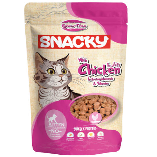 Snacky pouch 85gm kitten chicken grain free 24 pcs