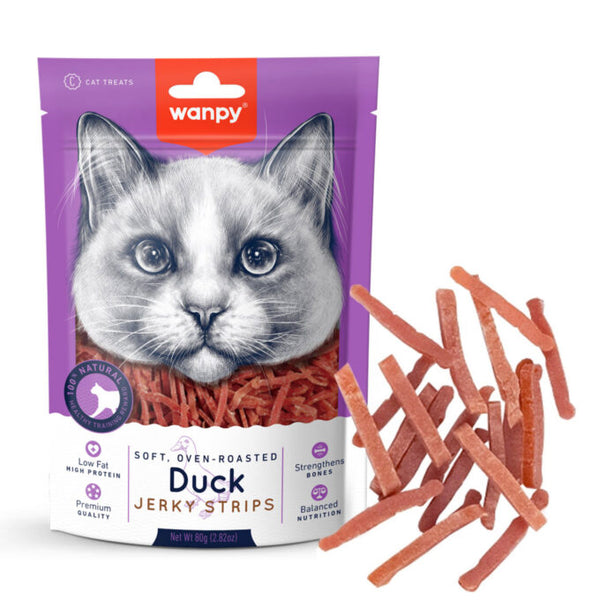Wanpy SOFT DUCK JERKY STRIPS FOR CAT 80 g