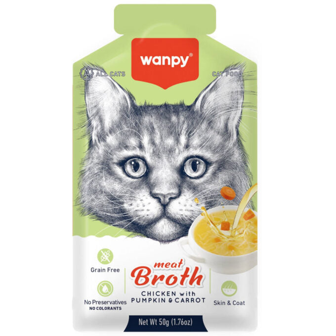 Wanpy MEAT BROTHS CHICKEN WITH PUMPKIN & CARROT FOR CAT 50G