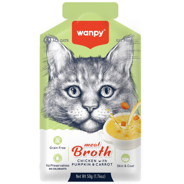 Wanpy MEAT BROTHS CHICKEN WITH PUMPKIN & CARROT FOR CAT 50G