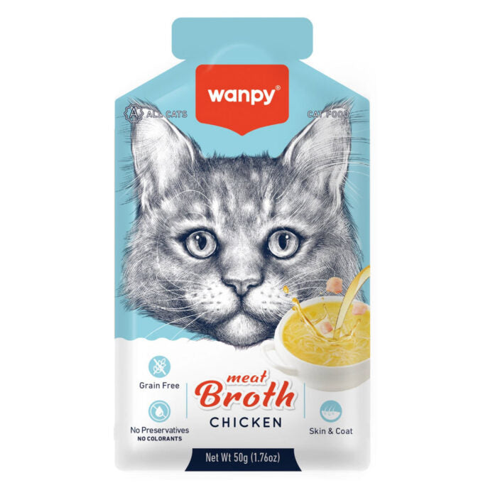 Wanpy MEAT BROTHS CHICKEN FOR CAT 50G