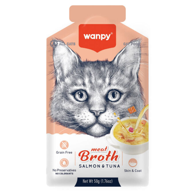 Wanpy MEAT BROTHS TUNA & SALMON FOR CAT 50G