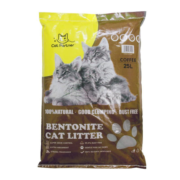 Cat Partner Bentonite Dust Free Clumping Litter - 25 L - Coffee