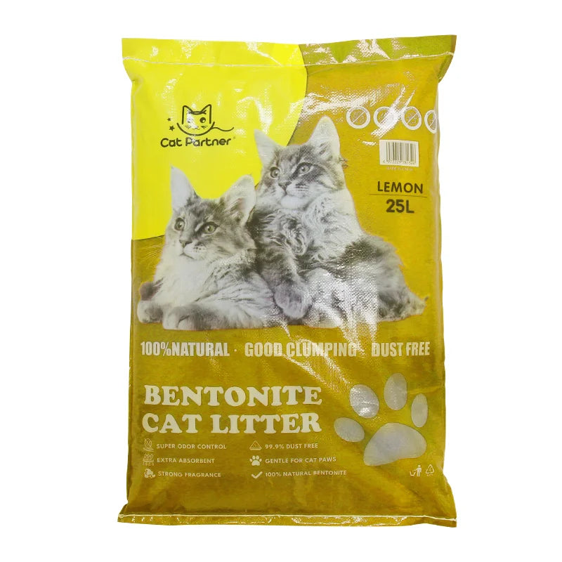 Cat Partner Bentonite Dust Free Clumping Litter Lemon 25L