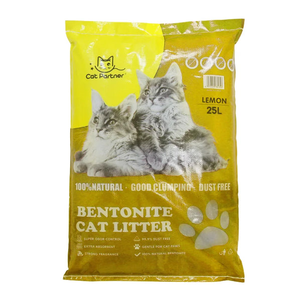 Cat Partner Bentonite Dust Free Clumping Litter Lemon 25L