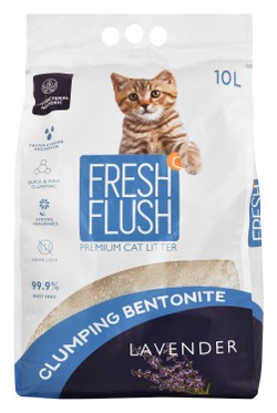Fresh Flush Antibacterial Bentonite Clumping Cat Litter Lavender Scent