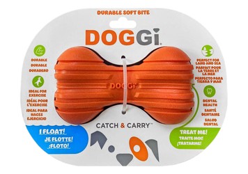 Doggi Catch & Carry Orange Floating TPR Bone Shaped Dog Chew Toy