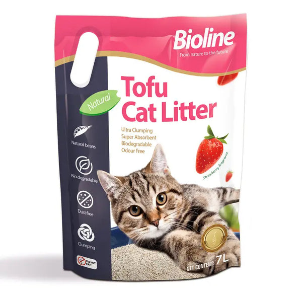 Ingredients Bioline Tofu Cat Litter 7L - Strawberry Fragrance 6970117125702-1.webp image_1920 Bioline Tofu Cat Litter 7L - Strawberry Fragrance