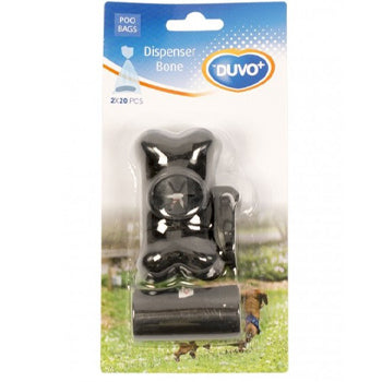 Duvo Poo Bag Dispenser Bone Black 2 X 20 Pcs