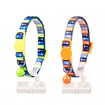 Duvo Cat Collar Nylon Mixed Colors Fish Bones 1 - 30cm / 10mm
