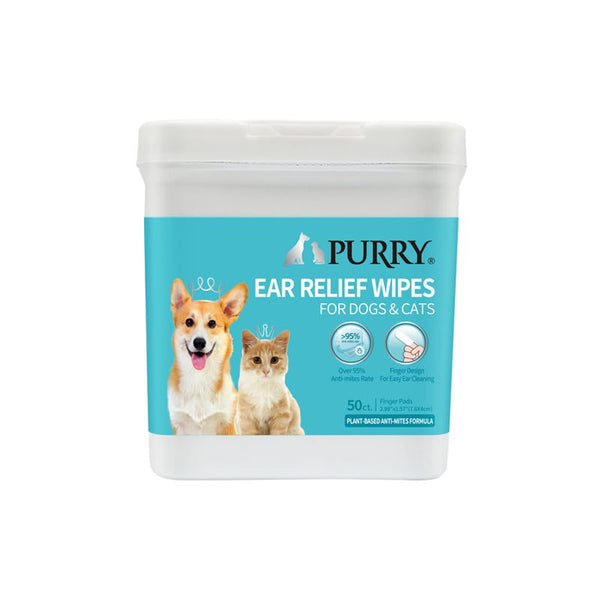 Purry Ear Relief Wipes for dogs &amp; cats-50ct SKU: PG-3277