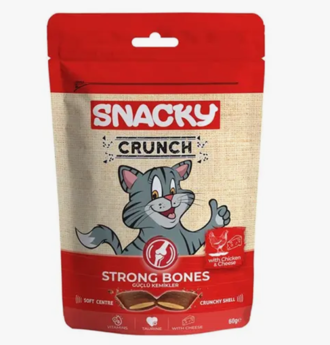 Snacky Cat Crunch ( Strong Bones) Chicken-Cheese 60 g 10 pcs