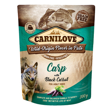 Carnilove Carp With Black Carrot for Adult Dogs Wet Food Pouches 12x300gm