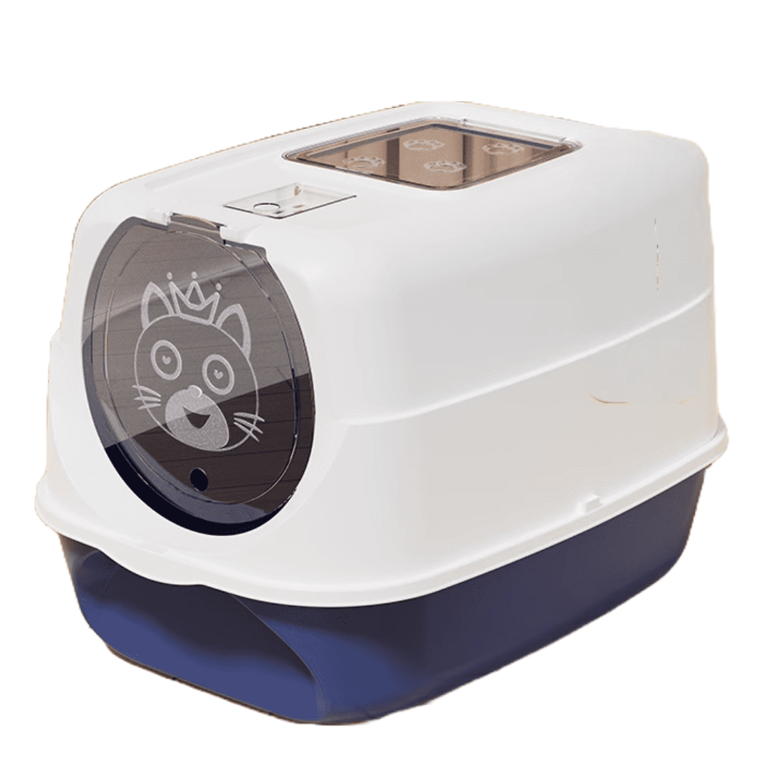 Cozy Paws Large Hooded Cat Toilet-57*41*38cm-blue SKU: 4405-B