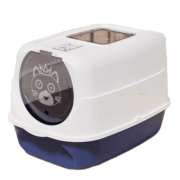 Cozy Paws Large Hooded Cat Toilet-57*41*38cm-blue SKU: 4405-B