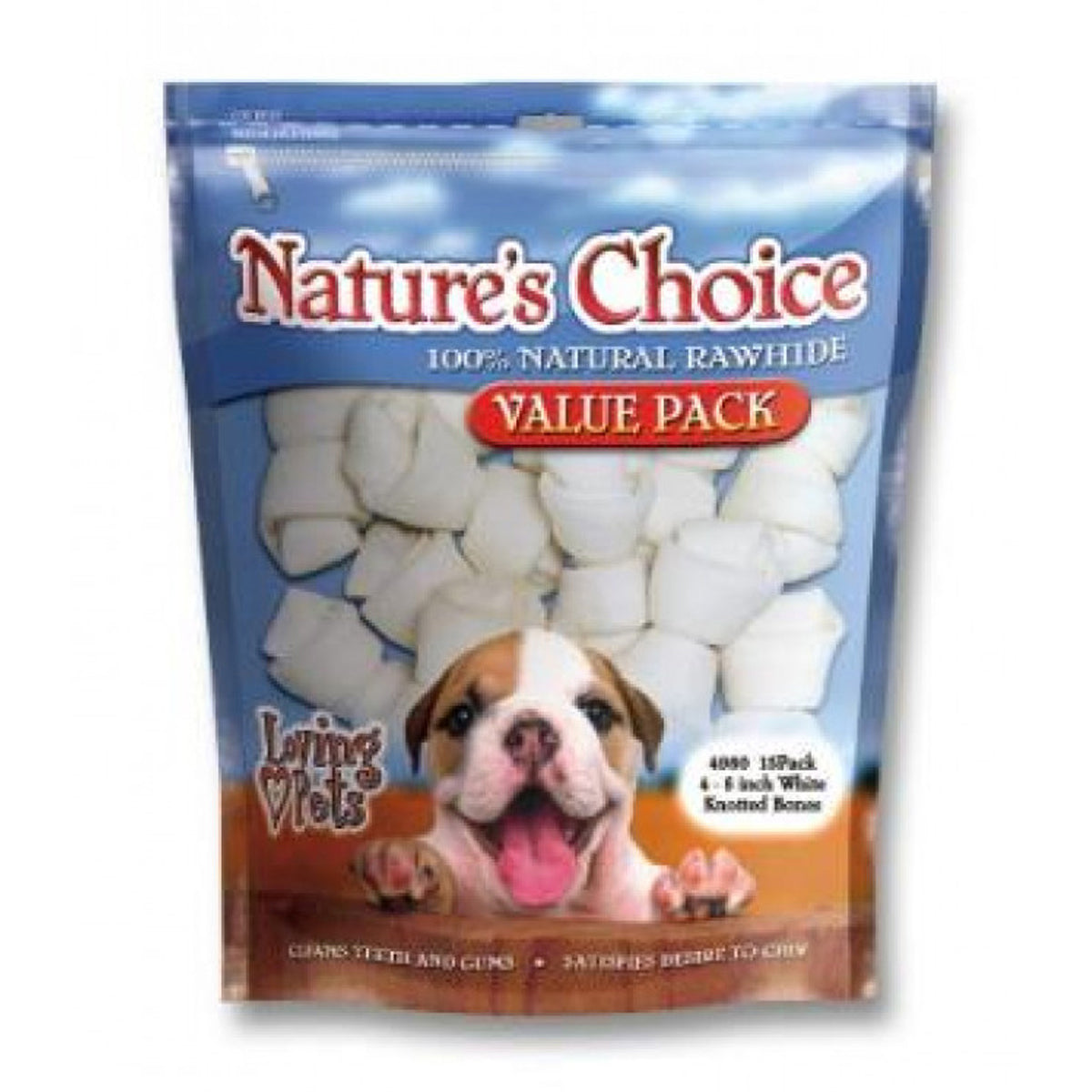 Loving Pet White Knotted Bones, 6-7"