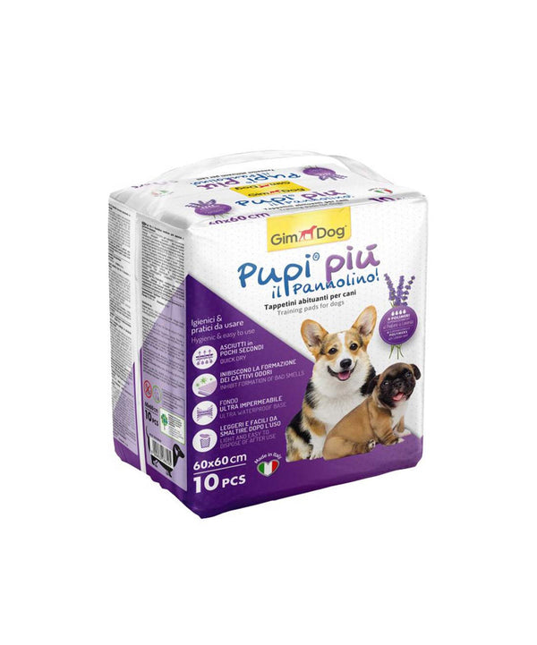 GimDog Pupi Piu Lavender Scent Training Pads for Dogs, 60 x 60 cm - 10 Counts
