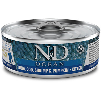 Farmina N&D Wet Ocean Cat Tuna Cod Shrimp & Pumpkin Kitten 80g