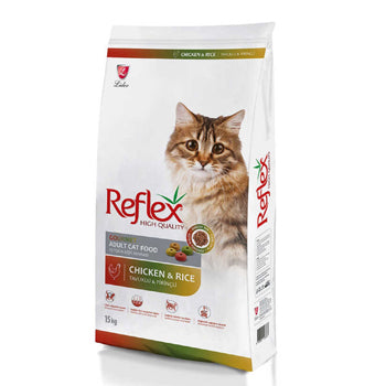 Reflex High Quality Adult Cat Food With Gourmet Chicken and Rice, 15 Kg