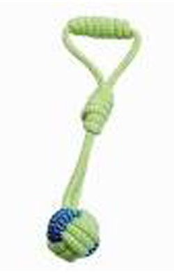 PETS CLUB COTTON ROPE KNOT SMALL BALL FOR DOGS GREEN