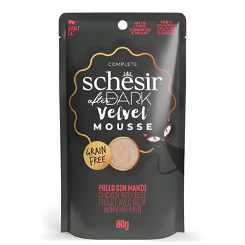 Schesir After Dark Velvet Mousse For Cat Chicken With Beef Wet Food
