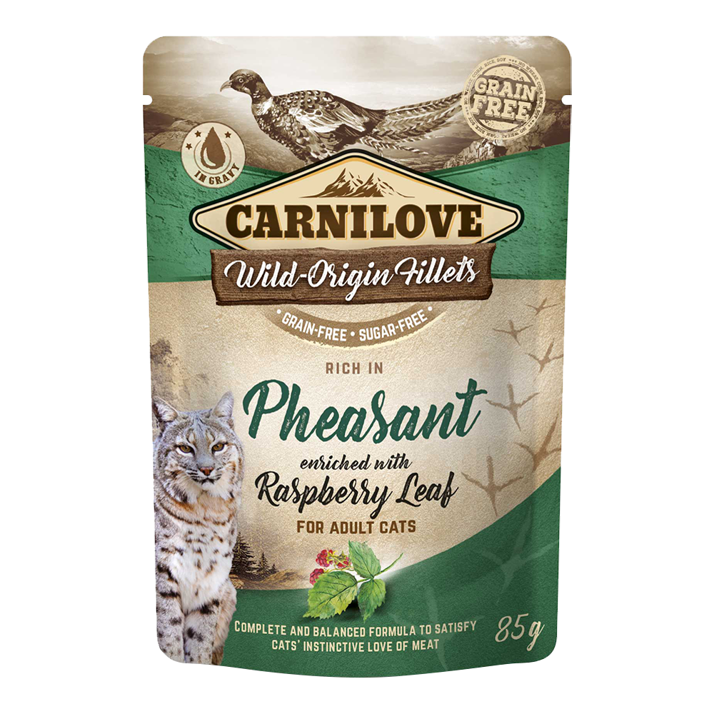 Carnilove Pheasant enriched with Raspberry Leaves for Adult Cats 85g
