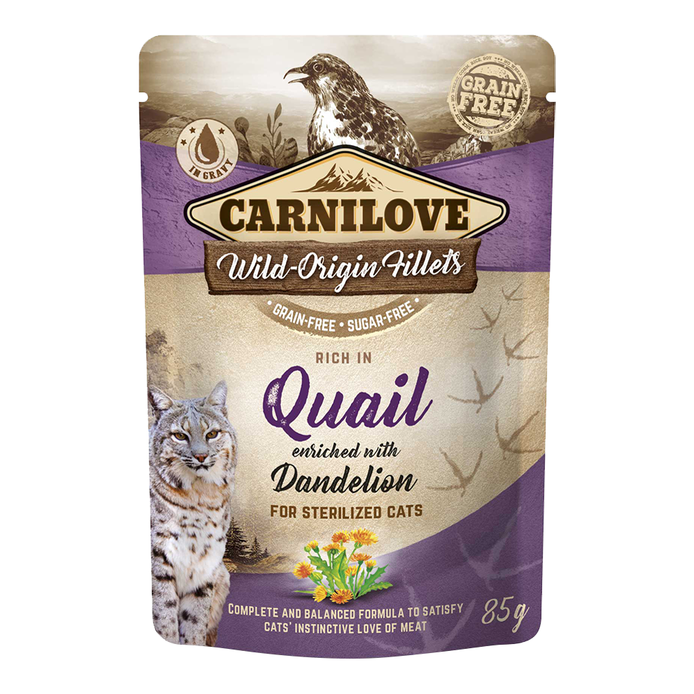 Carnilove Quail enriched with Dandelion for Sterilized Cats 85g