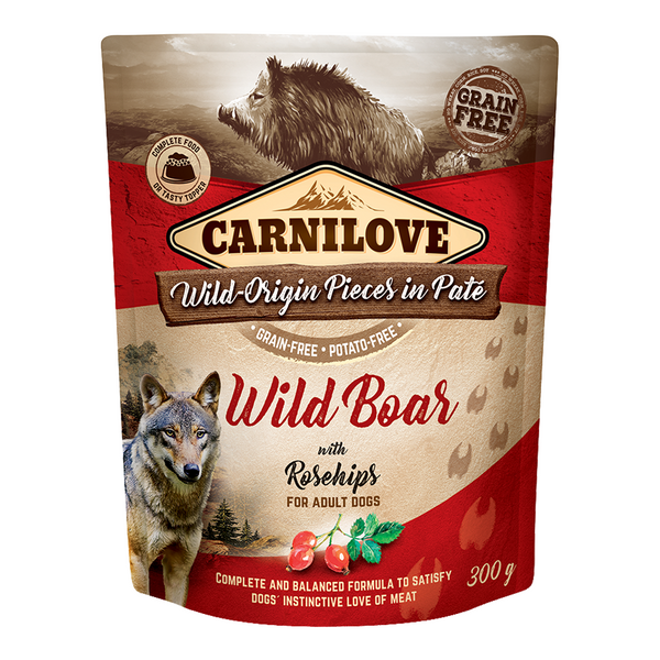 Carnilove Wild Boar with Rosehip for Adult Dogs (Wet Food Pouches)