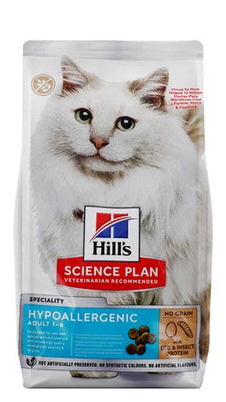 Hill’s Science Plan Hypoallergenic Adult Cat Food No Grain Egg & Insect Protein (1.5kg)