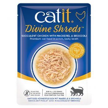 Catit Divine Shreds, Chicken with Mackerel & Broccoli 75g