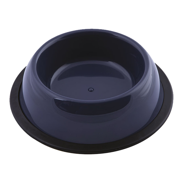 Georplast Silver Antislip Plastic Pet Bowl M-Navy Blue  Color: navy-blue