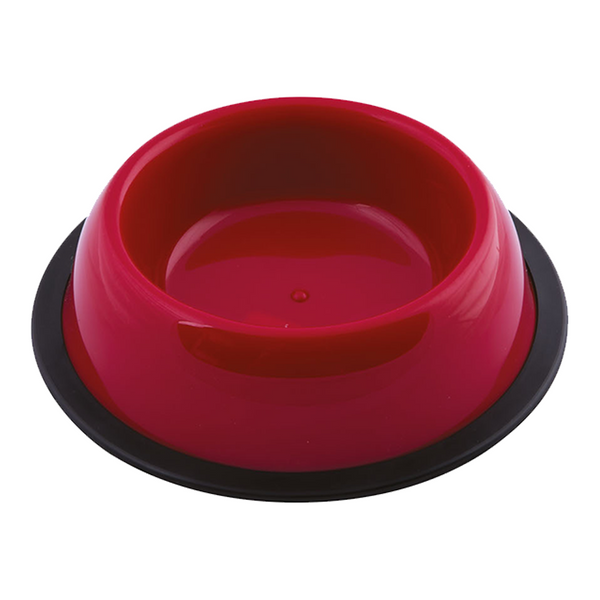 Georplast Silver Antislip Plastic Pet Bowl S-Red  Color: red