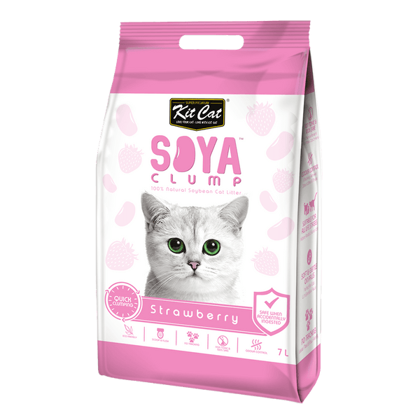 Kit Cat Soya Clump Soybean Litter - Strawberry 7L