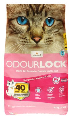 Intersand OdourLock Clumping Cat Litter Baby Powder Scent, 12kg