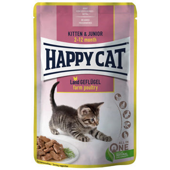 Happy Cat MIS Kitten & Junior Farm Poultry 85g