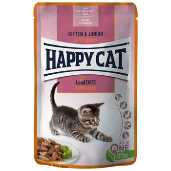 Happy Cat MIS Kitten & Junior Farm Duck 85g