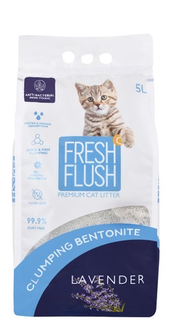 Fresh Flush Antibacterial Bentonite Clumping Cat Litter Lavender Scent
